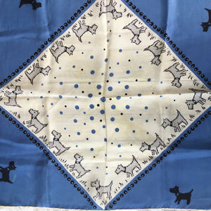 OVER 20% $ DROP!  Vintage silk Scottie Dog scarf